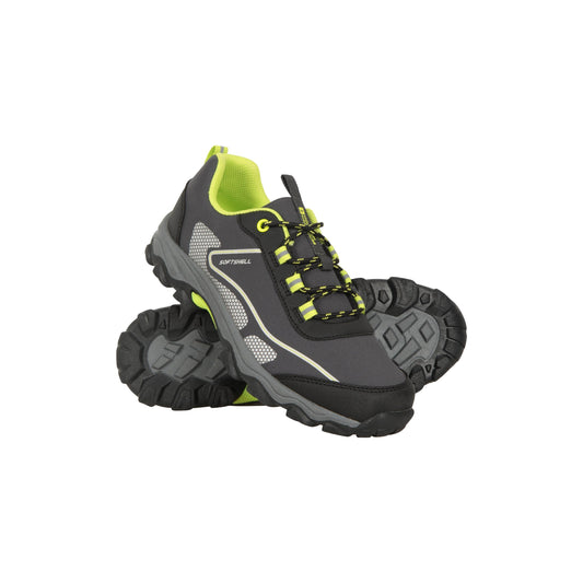 Bright Green - Front - Mountain Warehouse Childrens-Kids Softshell Walking Shoes