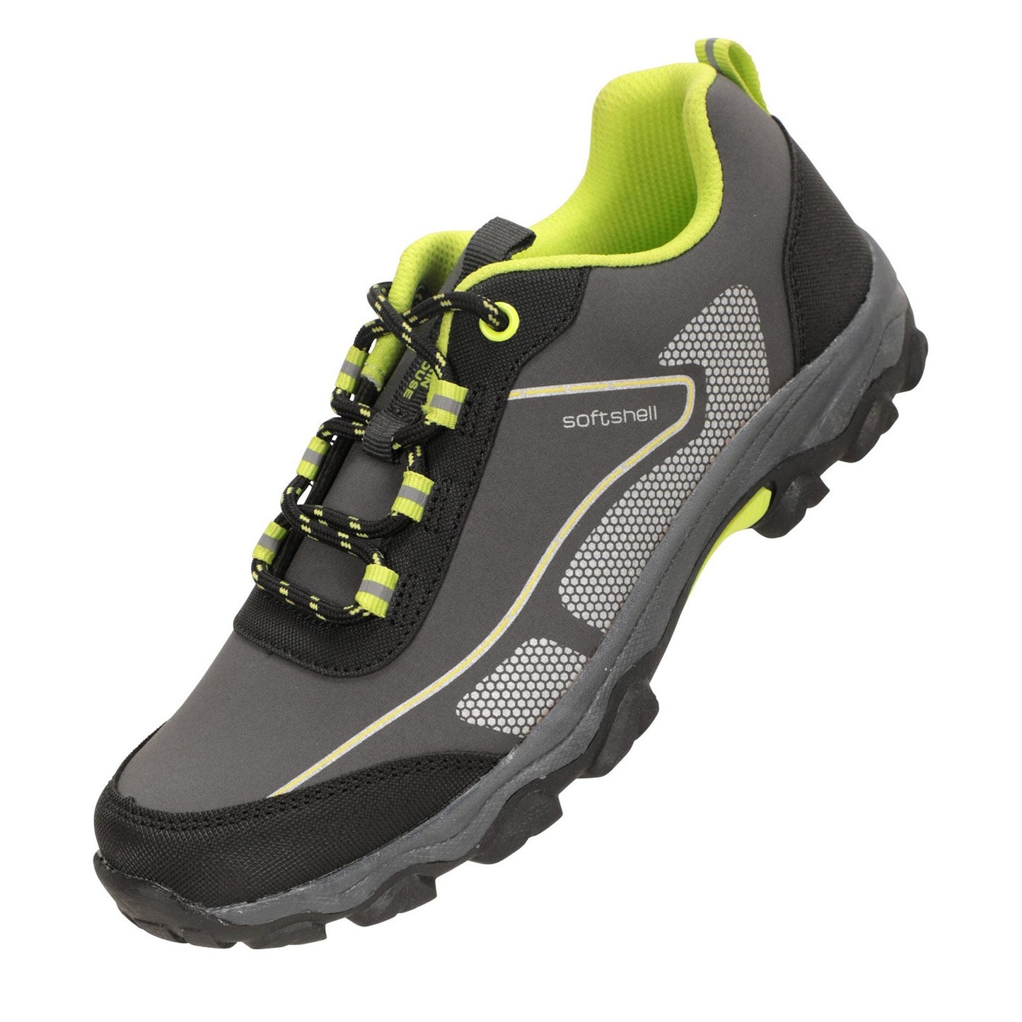 Bright Green - Back - Mountain Warehouse Childrens-Kids Softshell Walking Shoes