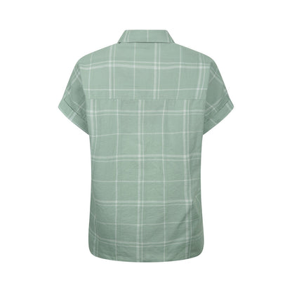 Khaki - Back - Mountain Warehouse Womens-Ladies Palm Checked Relaxed Fit Shirt