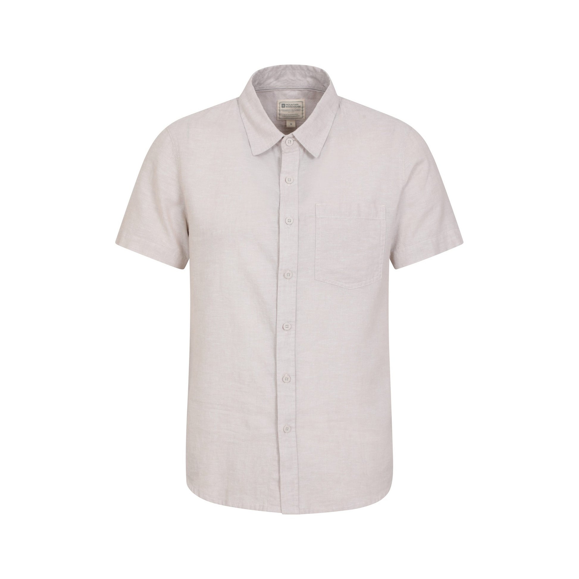 Light Beige - Front - Mountain Warehouse Mens Lowe Linen Blend Shirt