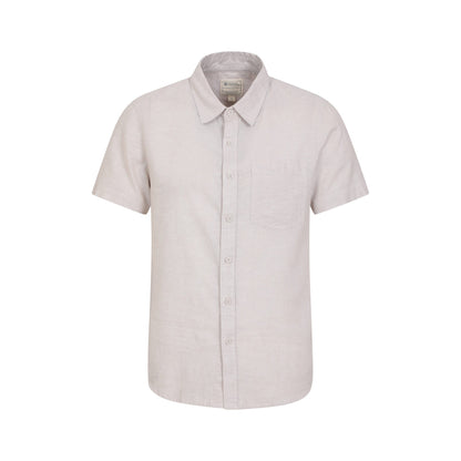 Light Beige - Front - Mountain Warehouse Mens Lowe Linen Blend Shirt