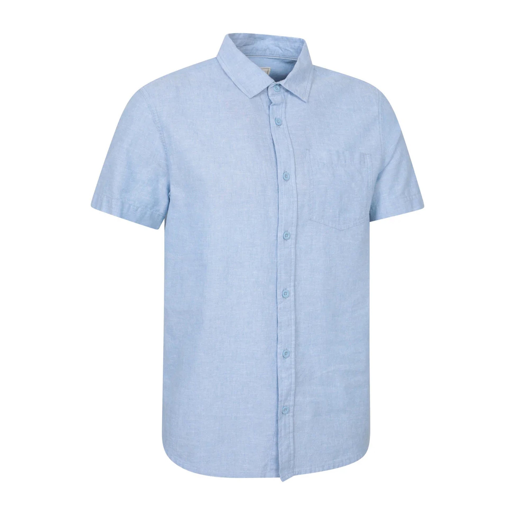 Blue - Side - Mountain Warehouse Mens Lowe Linen Blend Shirt
