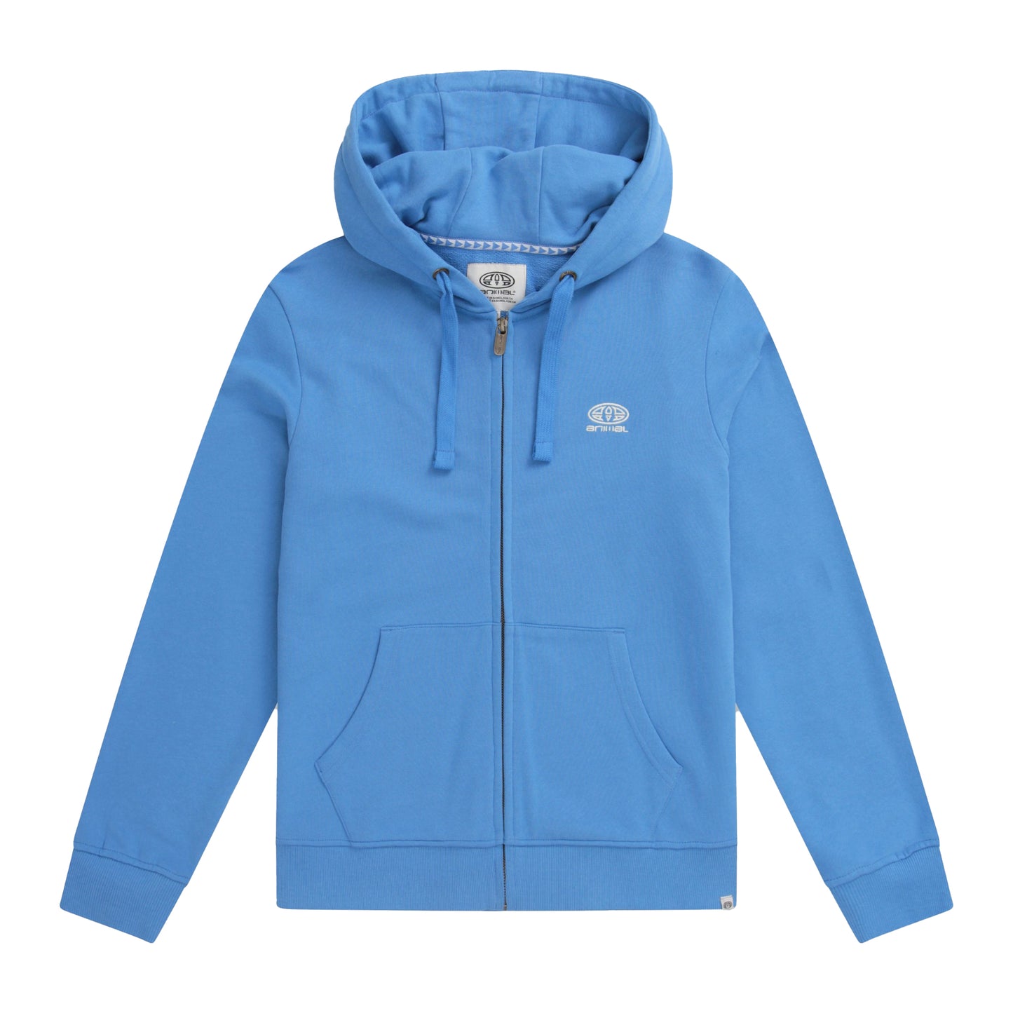 Bright Blue - Front - Animal Womens-Ladies Nikki Organic Zipped Hoodie