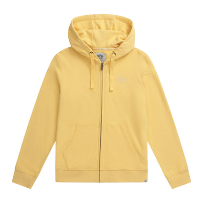 Pale Yellow - Front - Animal Womens-Ladies Nikki Organic Zipped Hoodie