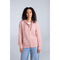 Light Pink - Front - Animal Womens-Ladies Nikki Organic Zipped Hoodie