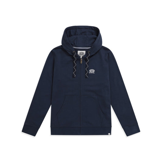 Dark Blue - Front - Animal Womens-Ladies Nikki Organic Zipped Hoodie