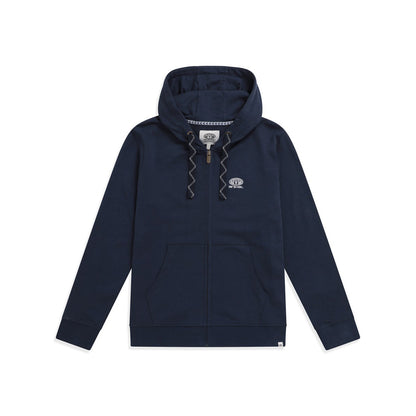 Dark Blue - Front - Animal Womens-Ladies Nikki Organic Zipped Hoodie