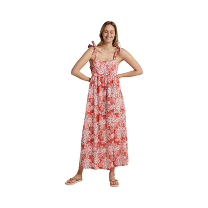 Red - Close up - Animal Womens-Ladies Annabel Organic Maxi Dress