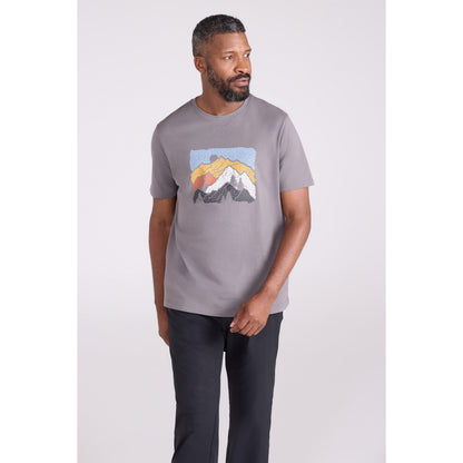 Charcoal - Front - Mountain Warehouse Mens Linear Organic T-Shirt