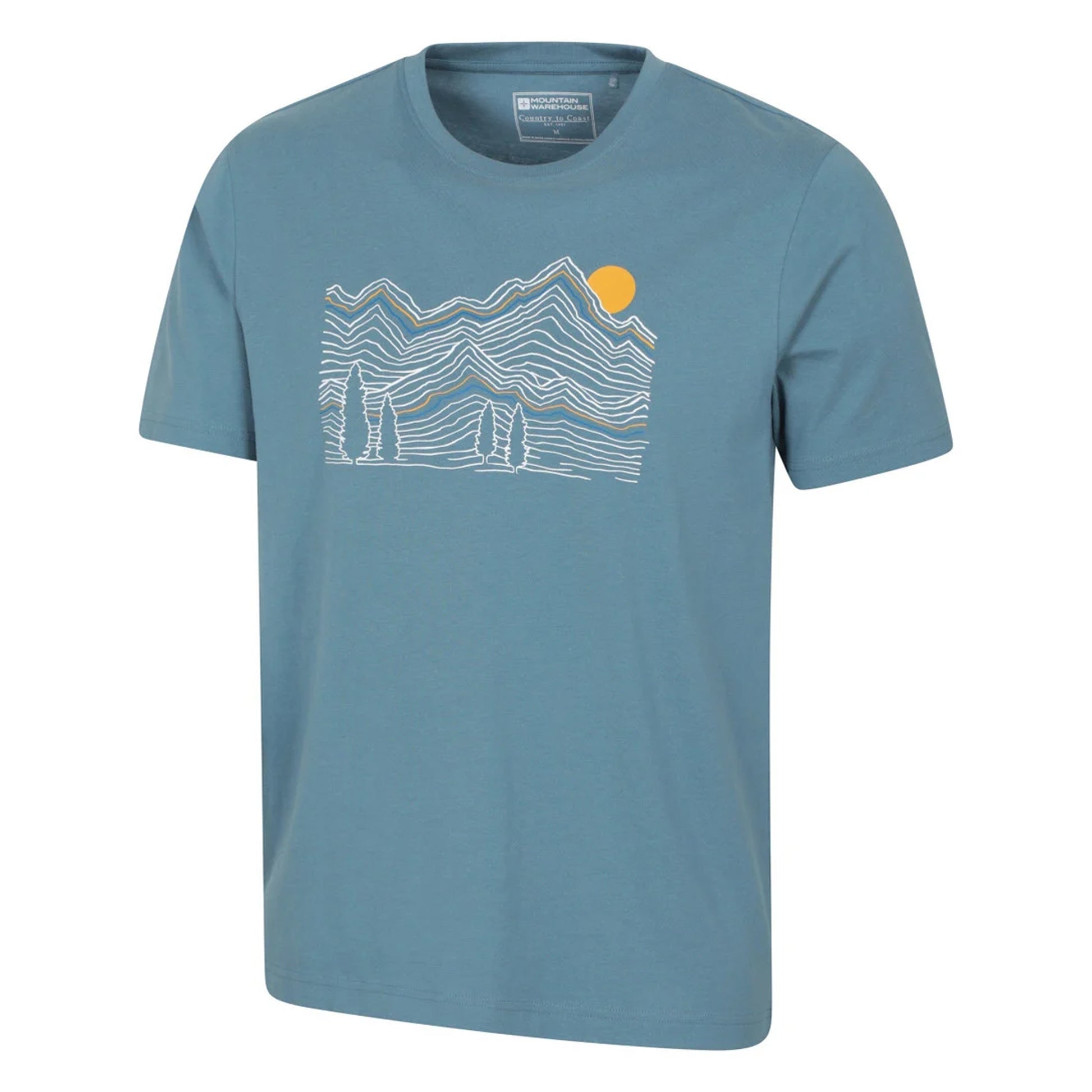 Blue - Lifestyle - Mountain Warehouse Mens Linear Organic T-Shirt