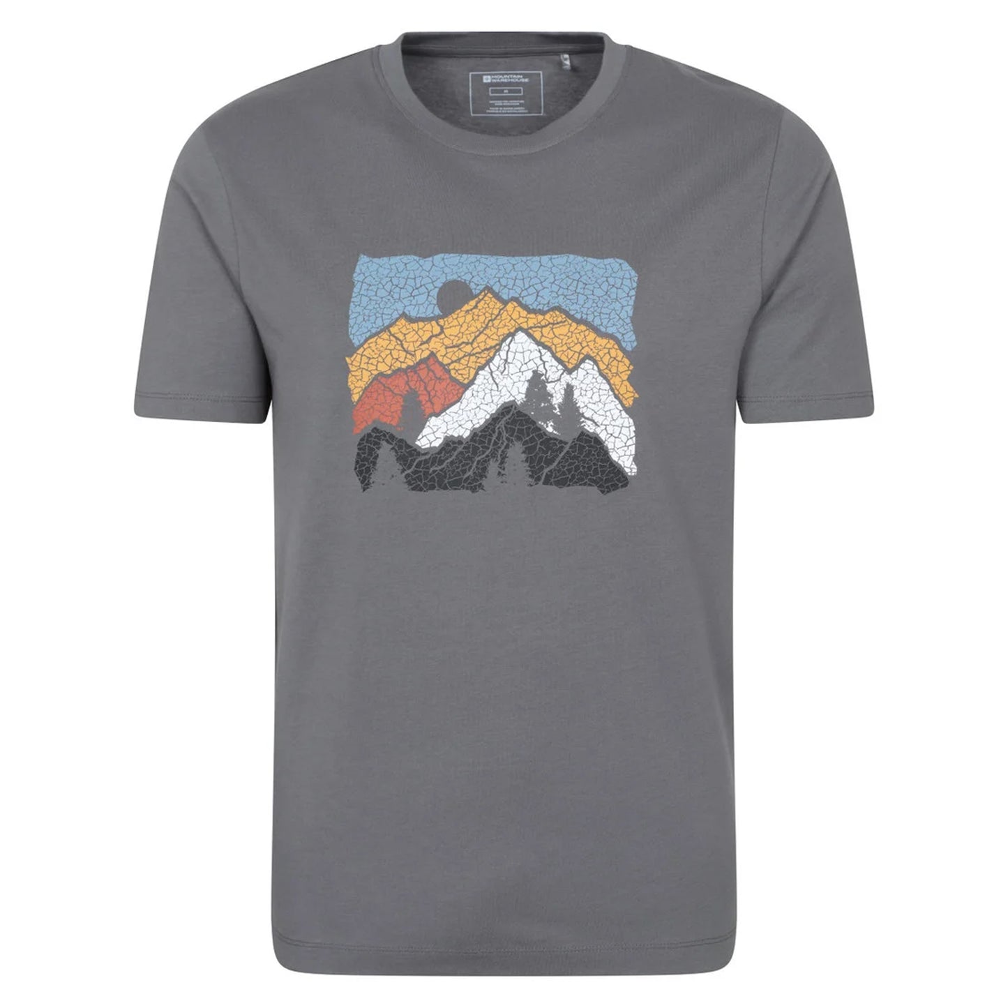 Charcoal - Front - Mountain Warehouse Mens Linear Organic T-Shirt