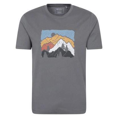 Charcoal - Front - Mountain Warehouse Mens Linear Organic T-Shirt