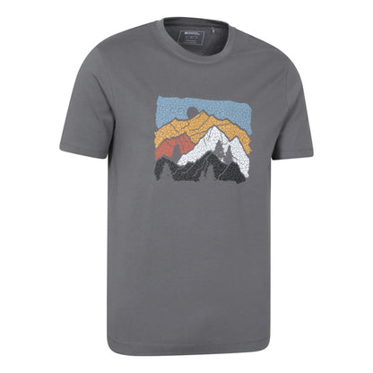 Charcoal - Side - Mountain Warehouse Mens Linear Organic T-Shirt