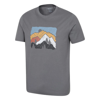 Charcoal - Lifestyle - Mountain Warehouse Mens Linear Organic T-Shirt