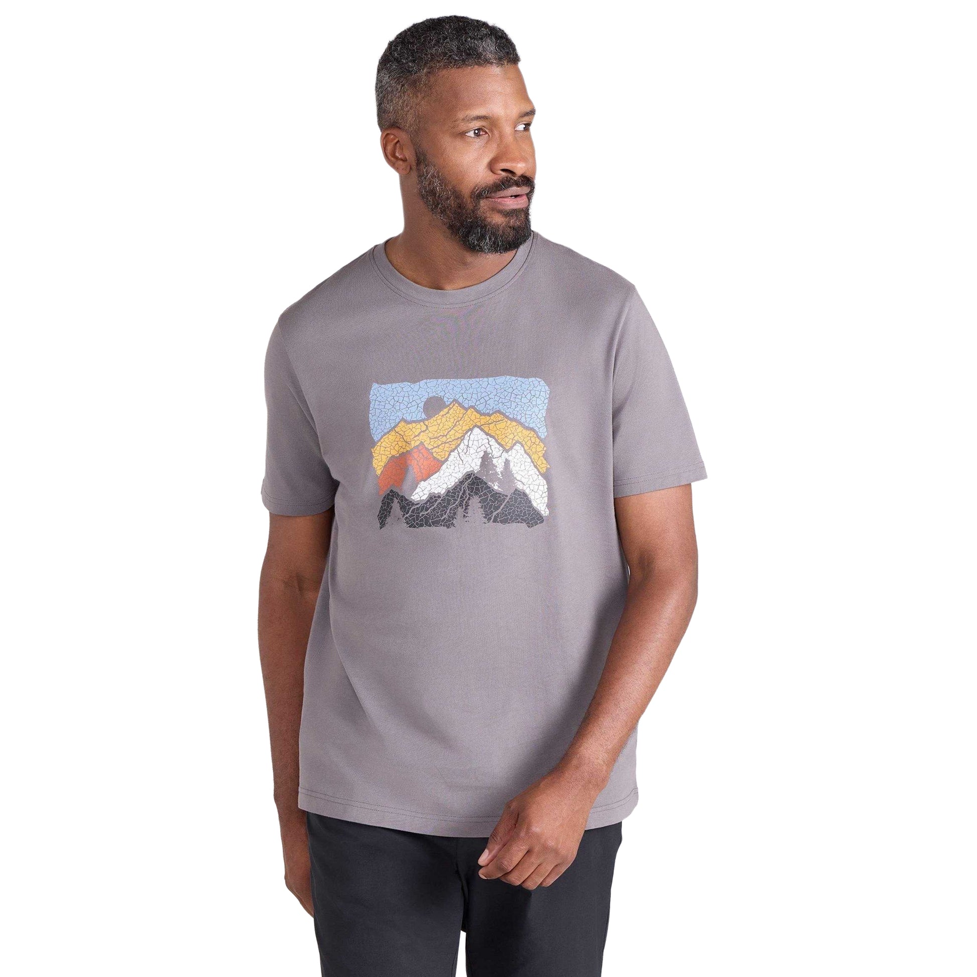 Charcoal - Pack Shot - Mountain Warehouse Mens Linear Organic T-Shirt