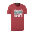 Burgundy - Back - Mountain Warehouse Mens Linear Organic T-Shirt