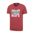 Burgundy - Side - Mountain Warehouse Mens Linear Organic T-Shirt