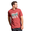 Burgundy - Close up - Mountain Warehouse Mens Linear Organic T-Shirt
