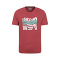 Burgundy - Front - Mountain Warehouse Mens Linear Organic T-Shirt