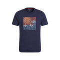 Navy - Front - Mountain Warehouse Mens Tidal Wave Organic Cotton T-Shirt