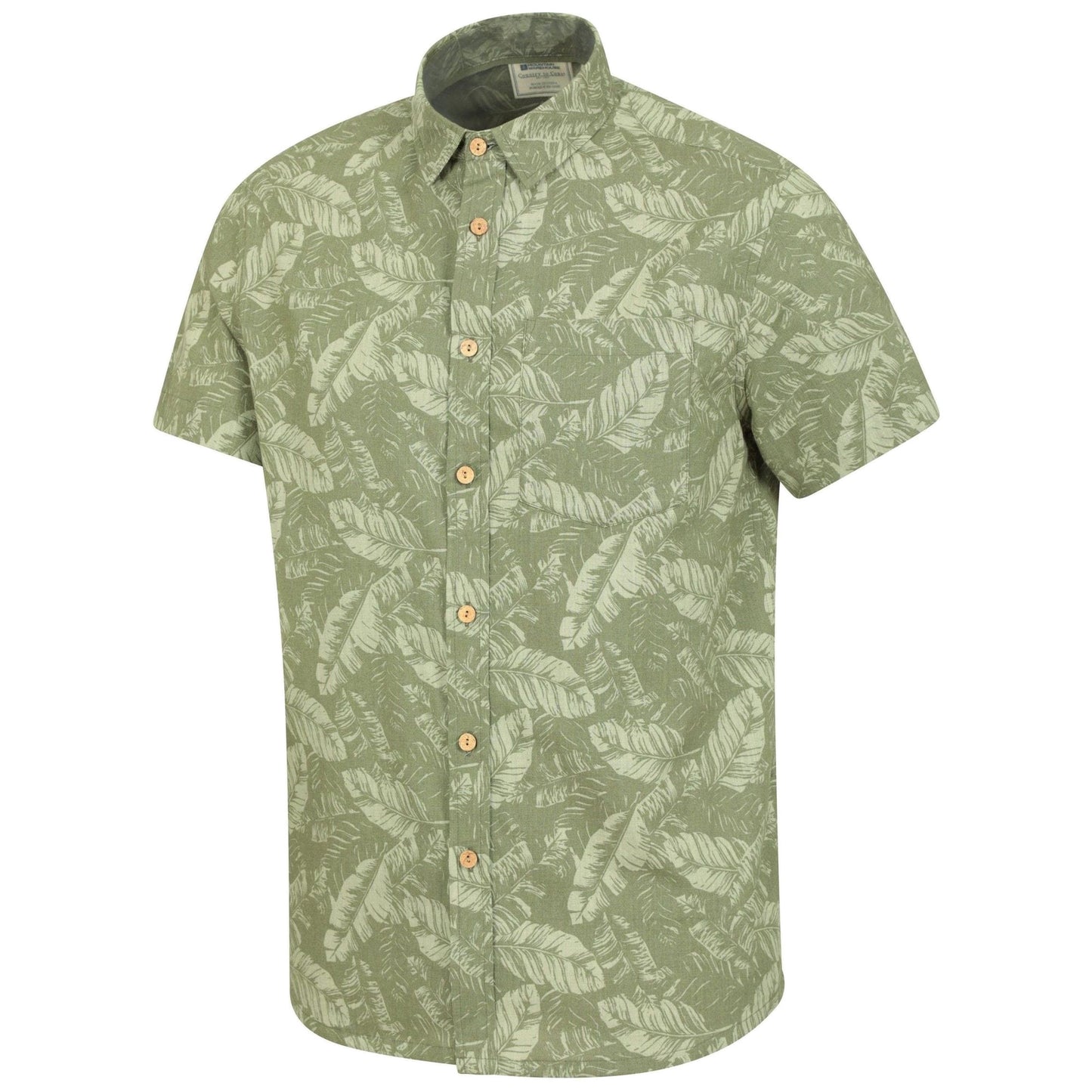 Dark Green - Side - Mountain Warehouse Mens Tropical Short-Sleeved Shirt