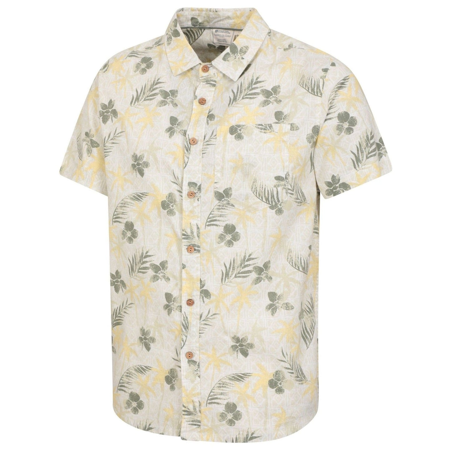 Khaki - Side - Mountain Warehouse Mens Tropical Short-Sleeved Shirt