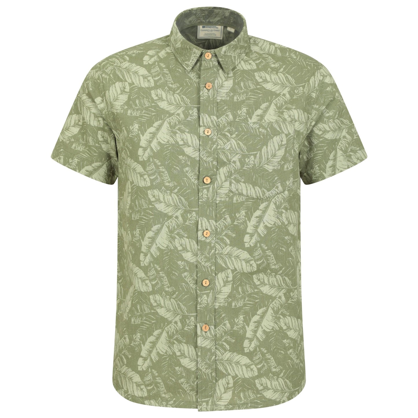 Dark Green - Front - Mountain Warehouse Mens Tropical Short-Sleeved Shirt