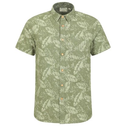 Dark Green - Front - Mountain Warehouse Mens Tropical Short-Sleeved Shirt