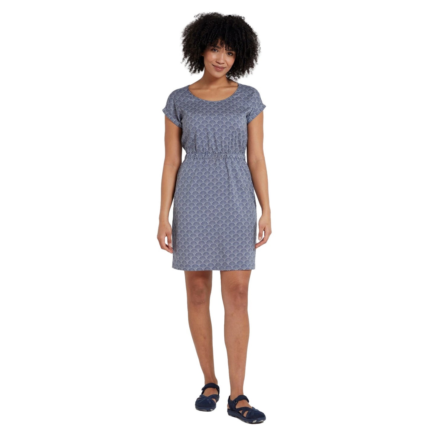 Blue - Close up - Mountain Warehouse Womens-Ladies Mykonos Floral Midi Dress