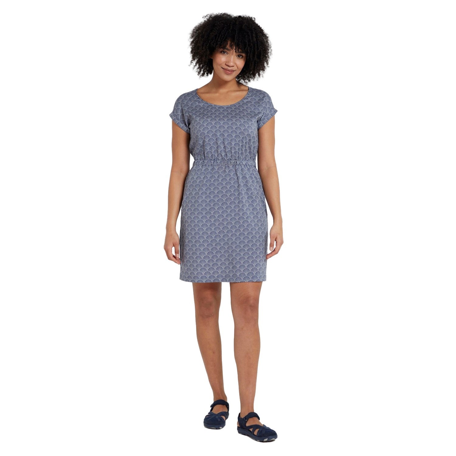 Blue - Close up - Mountain Warehouse Womens-Ladies Mykonos Floral Midi Dress