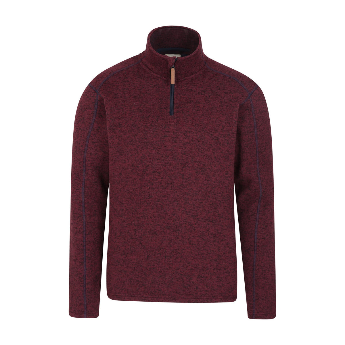 Dark Red - Front - Mountain Warehouse Mens Idris II Half Zip Fleece Top