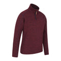 Dark Red - Side - Mountain Warehouse Mens Idris II Half Zip Fleece Top