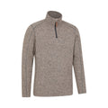 Beige - Side - Mountain Warehouse Mens Idris II Half Zip Fleece Top