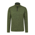 Dark Khaki - Front - Mountain Warehouse Mens Idris II Half Zip Fleece Top