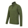 Dark Khaki - Back - Mountain Warehouse Mens Idris II Half Zip Fleece Top