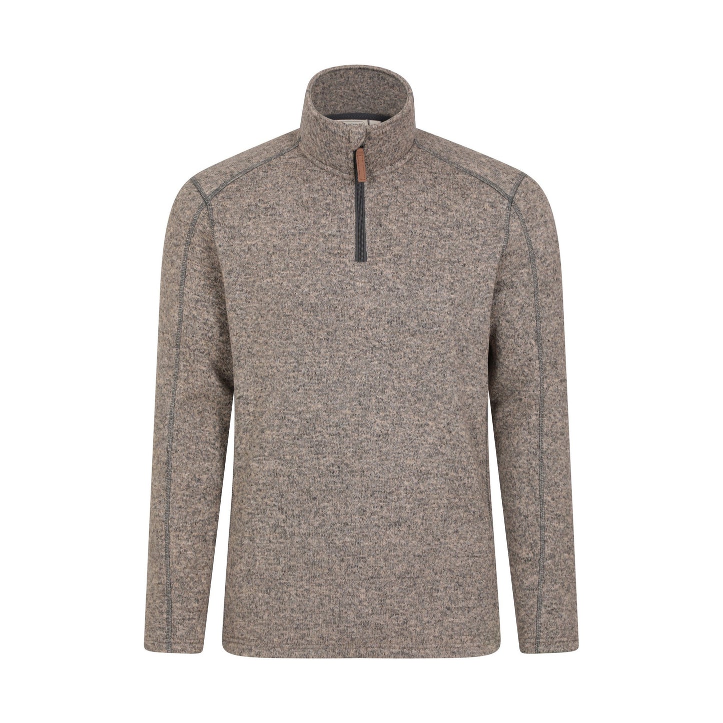 Beige - Front - Mountain Warehouse Mens Idris II Half Zip Fleece Top