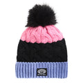 Blue-Black-Pink - Front - Animal Childrens-Kids Alex Recycled Beanie