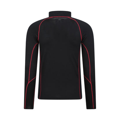 Red - Back - Mountain Warehouse Mens Asgard III Merino Wool Thermal Top
