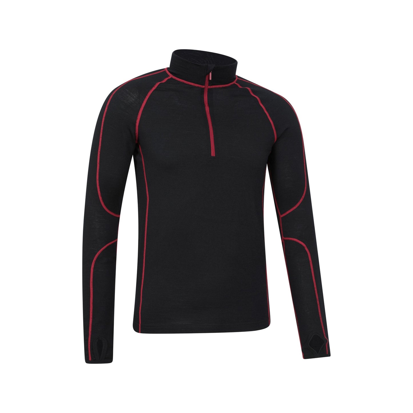 Red - Lifestyle - Mountain Warehouse Mens Asgard III Merino Wool Thermal Top