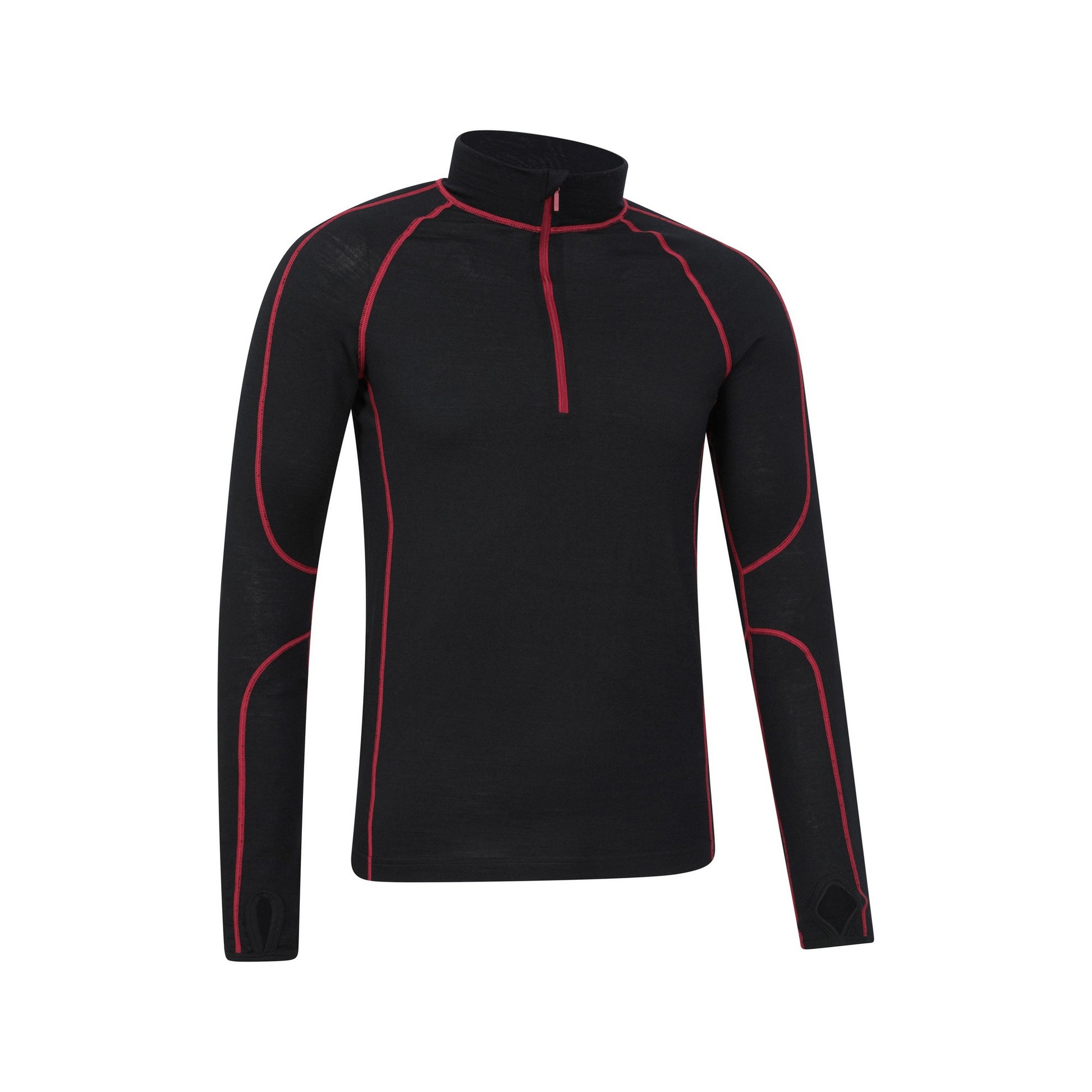 Red - Lifestyle - Mountain Warehouse Mens Asgard III Merino Wool Thermal Top