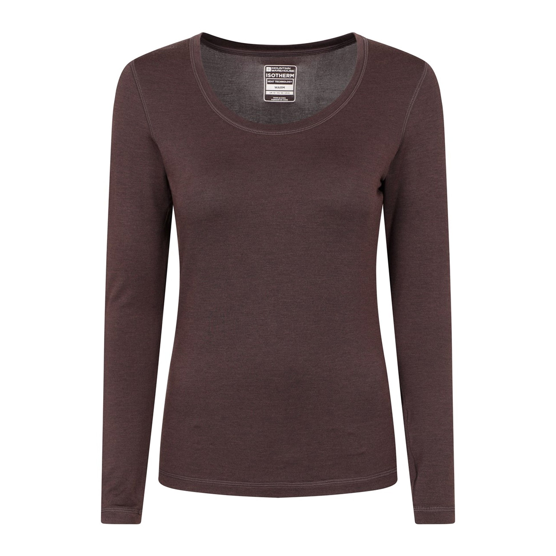 Brown - Front - Mountain Warehouse Womens-Ladies Keep The Heat Thermal Top