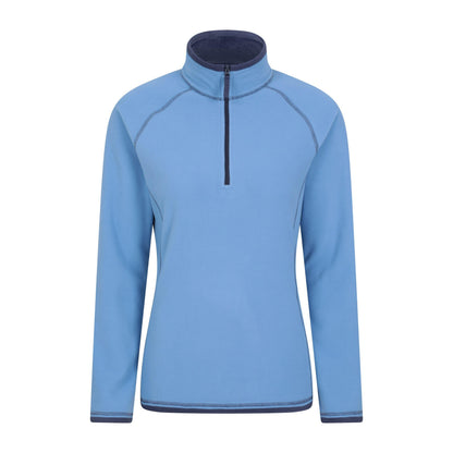 Dark Blue - Front - Mountain Warehouse Womens-Ladies Montana Half Zip Fleece Top