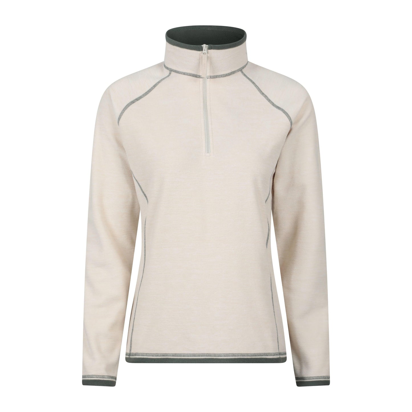 Cream - Front - Mountain Warehouse Womens-Ladies Montana Half Zip Fleece Top