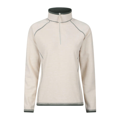 Cream - Front - Mountain Warehouse Womens-Ladies Montana Half Zip Fleece Top