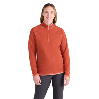 Burnt Orange - Pack Shot - Mountain Warehouse Womens-Ladies Montana Half Zip Fleece Top