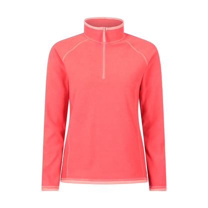 Bright Pink - Front - Mountain Warehouse Womens-Ladies Montana Half Zip Fleece Top