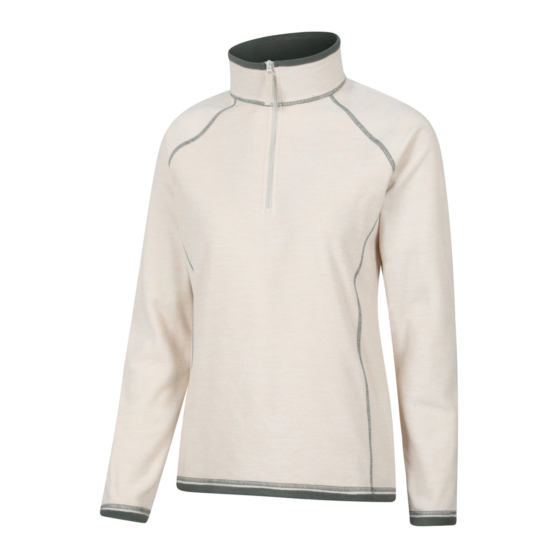 Cream - Side - Mountain Warehouse Womens-Ladies Montana Half Zip Fleece Top