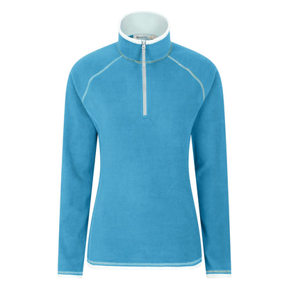 Bright Blue - Front - Mountain Warehouse Womens-Ladies Montana Half Zip Fleece Top