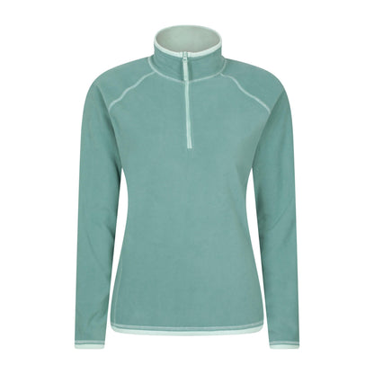 Light Teal - Front - Mountain Warehouse Womens-Ladies Montana Half Zip Fleece Top