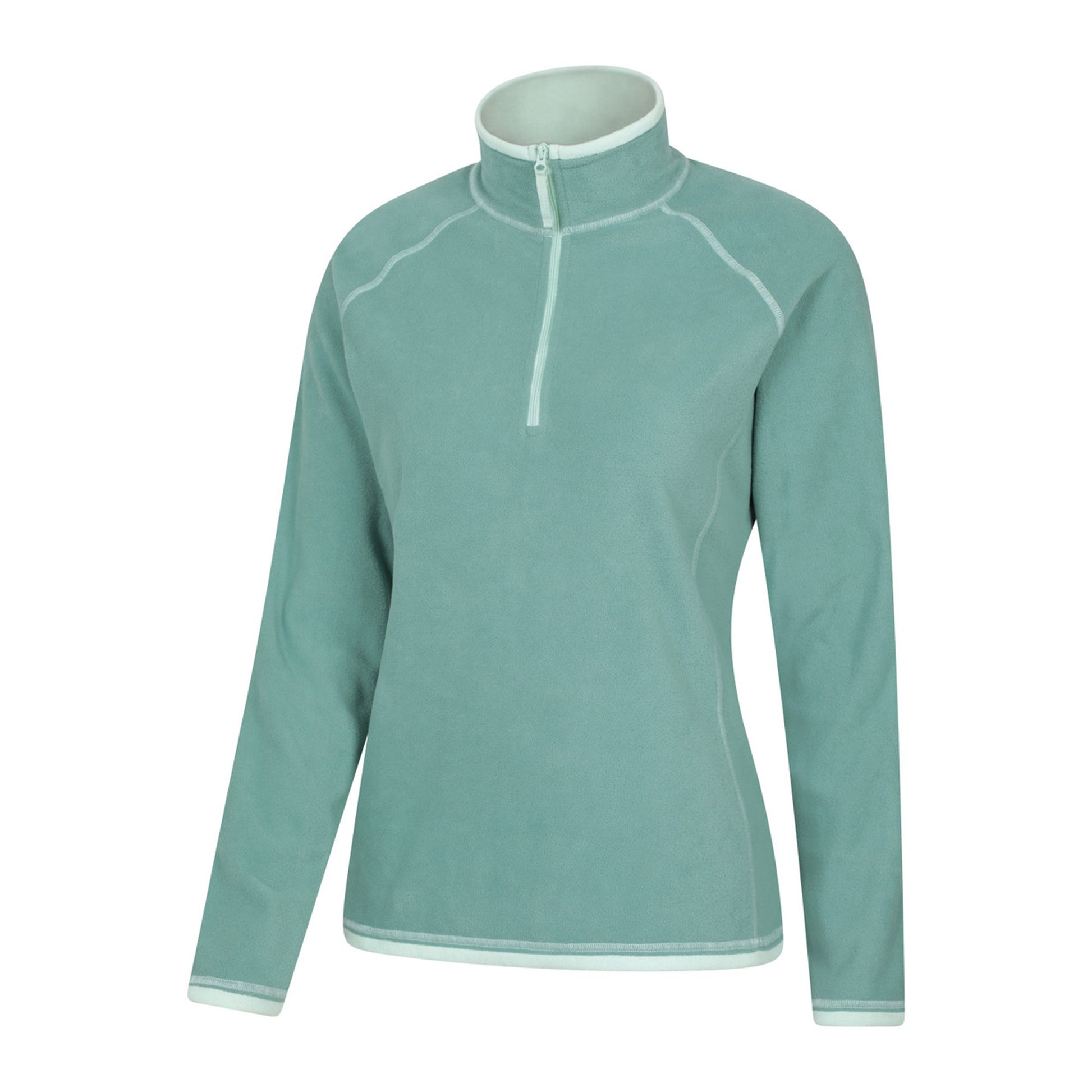 Light Teal - Side - Mountain Warehouse Womens-Ladies Montana Half Zip Fleece Top